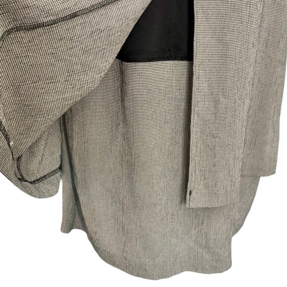 Vintage 80s Gray Black Houndstooth Boomerang Button Blouson Dress size 12 - Picture 9 of 12